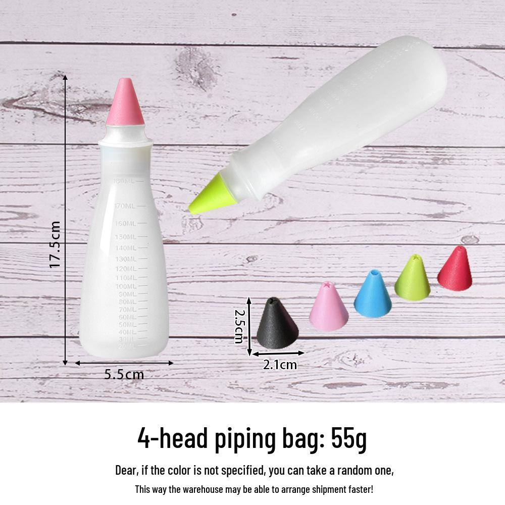 Silicone Icing Pen Set with Chocolate Cream Nozzles - 4-Piece for Cake, Cookies, and Dessert Decoration