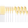 16Pcs Rainbow Dinnerware Stainless Steel Cutlery Set Western Knife Fork Spoon Dinner Flatware Set Kitchen Silverware Tableware