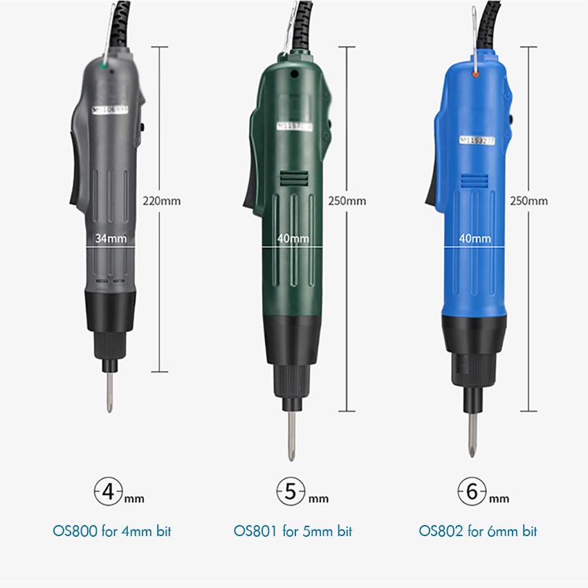 Destornillador Eléctrico Universal OS-801, 802, 803 Par, Velocidad Ajustable Destornillador Eléctrico con 4 Puntas Se Adapta a Broca de 4mm/5mm/6mm