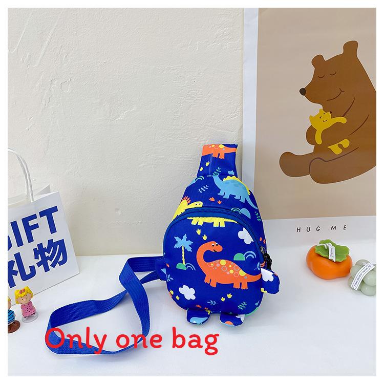 

Cartoon Dinosaur Jurassic Kids Chest Bag With Oxford Material Casual Girl Gift синій