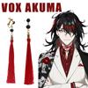 Аніме VTuber Vox Akuma Косплей Сережки NIJISANJI EN Luxiem Червона Китиця Затискач для Вуха Для Жінок Чоловіків Реквізит Прикраси Аксесуари