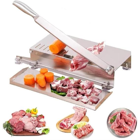 Manual Bone Meat Slicer, Stainless Steel Cutter Machine with 110Inch, Rib Fish Chicken Beef Cutting Machine for Home Cooking and Commercial