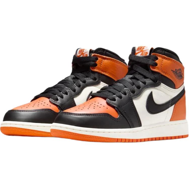 Air Jordan 1 Retro High OG GS Shattered Backboard 2025 Kids Sneakers Orange Black Sail FD1437-008