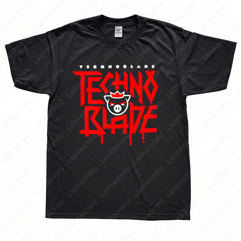 Technoblade Techno Agro Tee Dream Team SMP Merch T-Shirt Herren Damen Tshirt Sweatshirt Hip Hop Kurzarm Cotton Men Camisetas