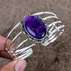 Sage Amethyst Gemstone Handmade 925 Sterling Silver Cuff Bangle Adjustable KKG-1055