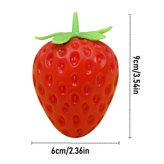 Anxiety Relief Strawberry Squeeze Toy Slow Rebound Simulated Fruit Fidget Toy Anti-stress Sensory Ball Decompression