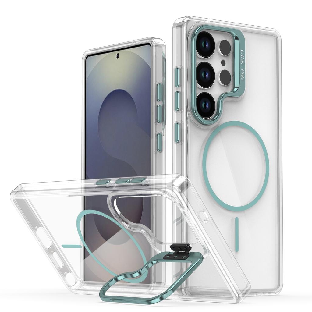 Transparent for Bracket Case for Samsung Galaxy S26 S2 Ultra S24 Plus S23 FE A A6 A16 A4 A3 A1 Camera Stand Cover