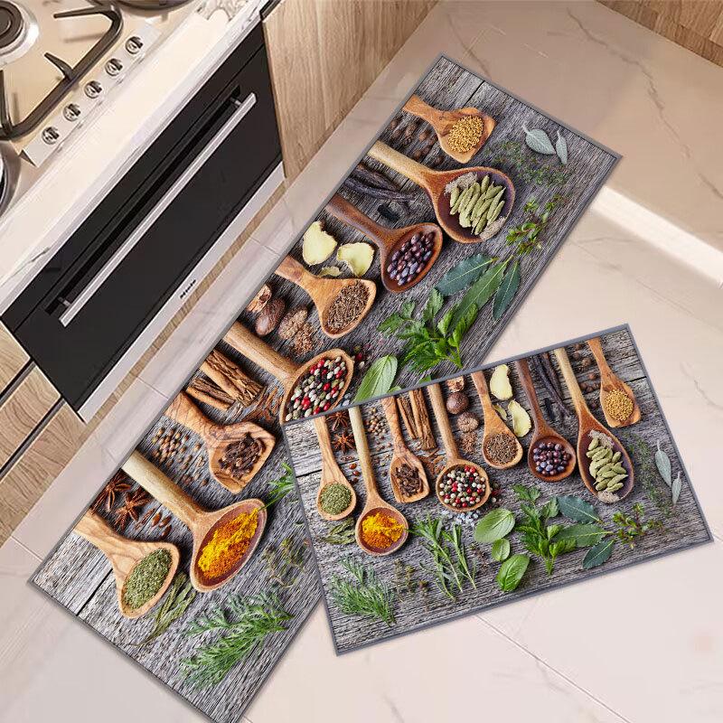 Crystal Velvet Kitchen Floor Mat Manufacturers Process and Print Kitchen Anti-slip Floor MATS