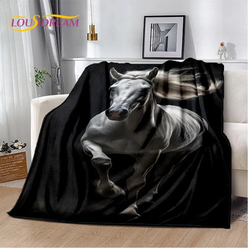 Horse Pentium Gallant Steed 3D Animal Blanket,Soft Throw Blanket for Home Bedroom Bed Sofa Picnic Travel Office Cover Child Gift