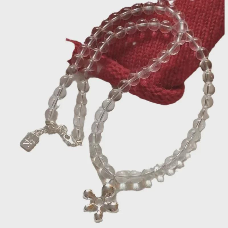 Luxuriöse Halskette mit Glasperlenblume - Elegant, vielseitig und modisch