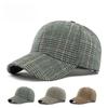 Unisex Retro Plaid Baseball Cap Structured Hard Top Glen Check Sun Protection Sun Hat Outdoor Casual Sports Cap for Men Women