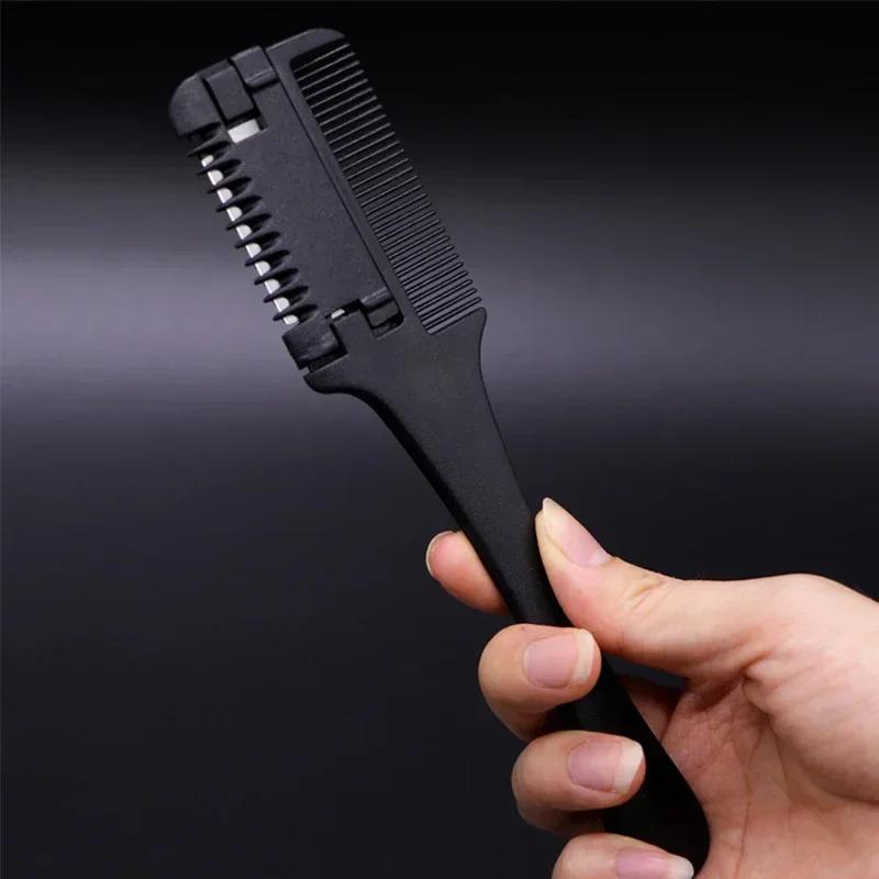 1pc Hair Cutting Comb Hair Brush with Razor Blades Hair Trimmer Cutting Thinning Tools Barbershop Hairs Salon Styling Tools Comb