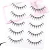 5 Pairs Realistic Curl False Eyelashes Soft Non Irritation Fluffy Eyeslashes for Daily Working or Stage Makeup