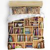 Bookshelf Library Book Printed Comfort Duvet Cover Pillow Case Home Textile Quilt Cover Boy Kid Teen Girl 3pcs Bedding Set