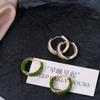 Simple Circle Zinc Zinc Alloy Hoop Ear Buckle Women Jewelry Korean Style Earrings Enamel Oil Drop Earrings