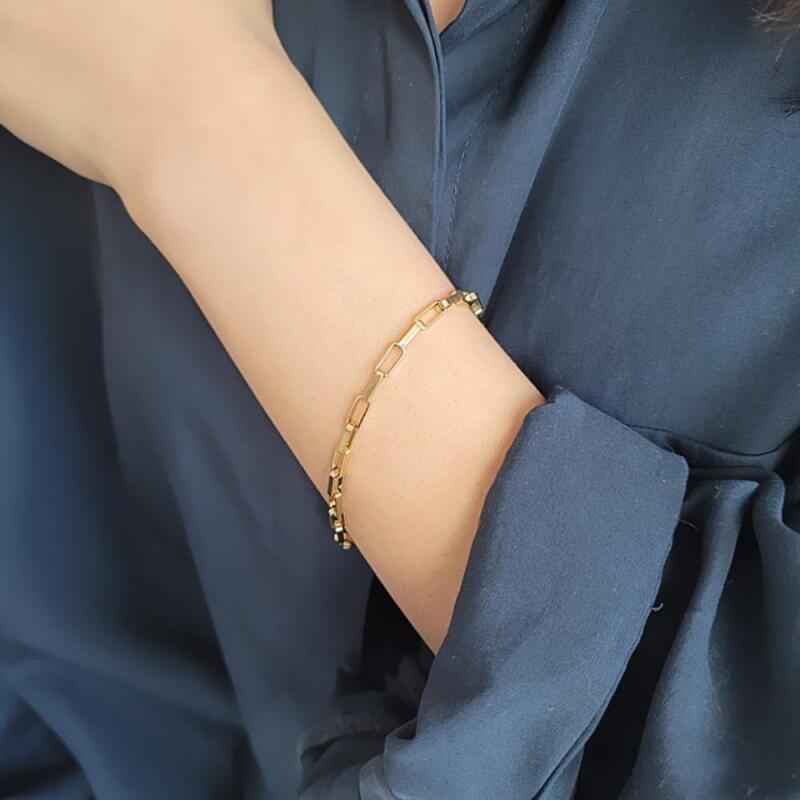

Loveha Casual Stainless Steel Bracelet Gold Silver Women Pink gold