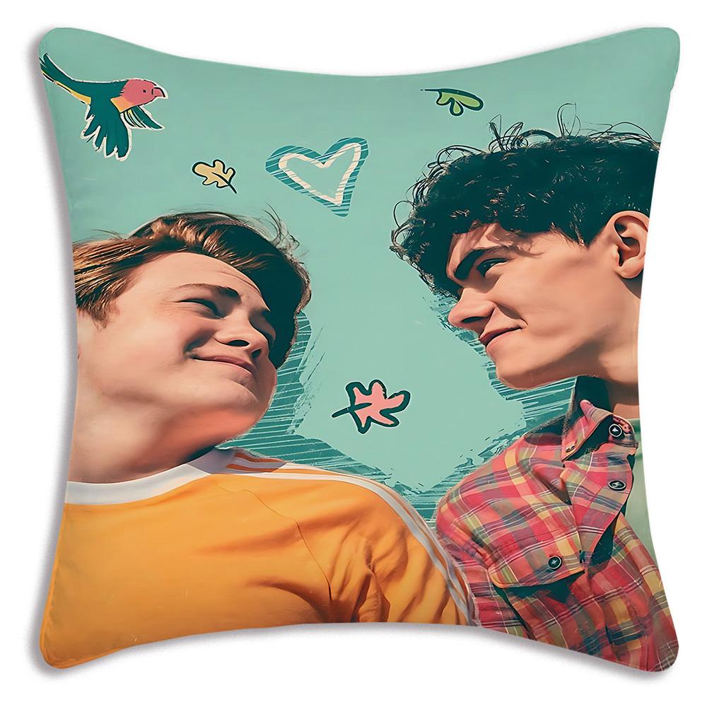 Cute anime For Heartstoppers Pillow Covers Cartoon Sofa Decorative Home Double-sided Printing Short Plush Cute Cushion Cover