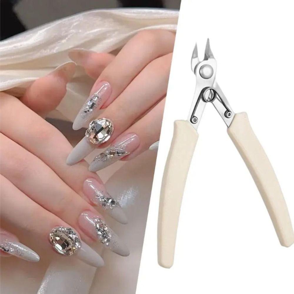 Pointed Nose Professional Nail Clipper Flat Nose Zircon Jewelry Cutting Machine  Manicure