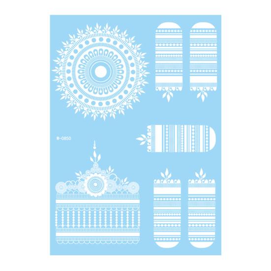 Baizihuahu White Lace Tattoo Sticker for Women, Temporary Face Body Arm, Waterproof Fake Decal Wedding Party Festival
