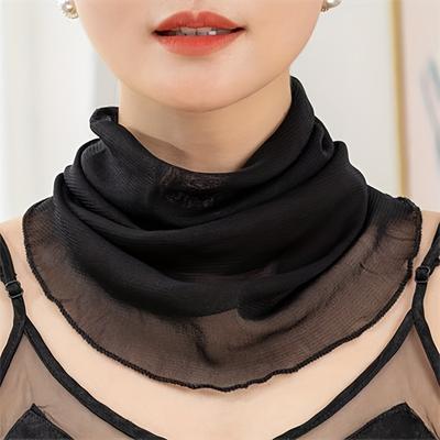 Women's Elegant Printed Neck Gaiter Scarf - Elastic Breathable Face Mask & Cover with Classic Print