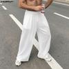 INCERUN Men's Sheer See-Through Casual Loose Beach Party Wide Leg Trousers Pants