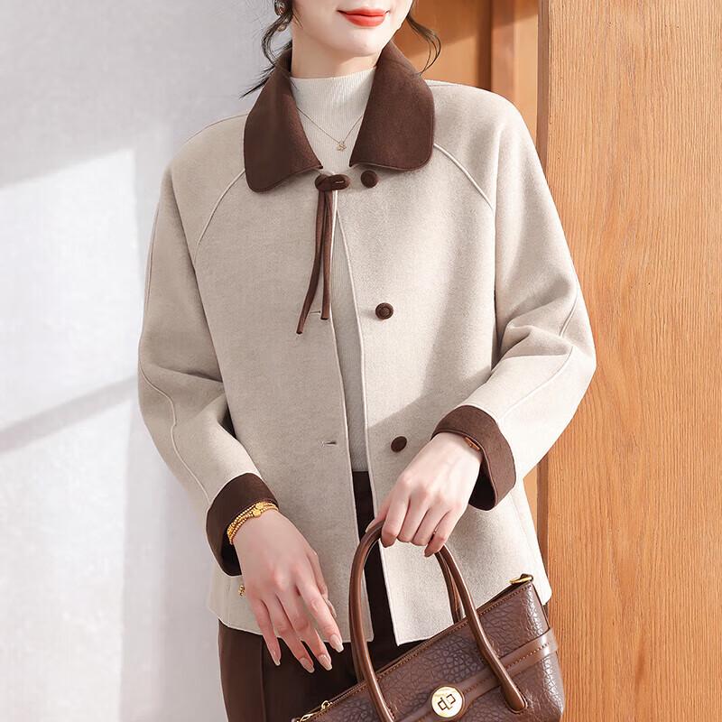 

Xuexi Женское элегантное двустороннее короткое пальто из шерстяной смеси 4XL