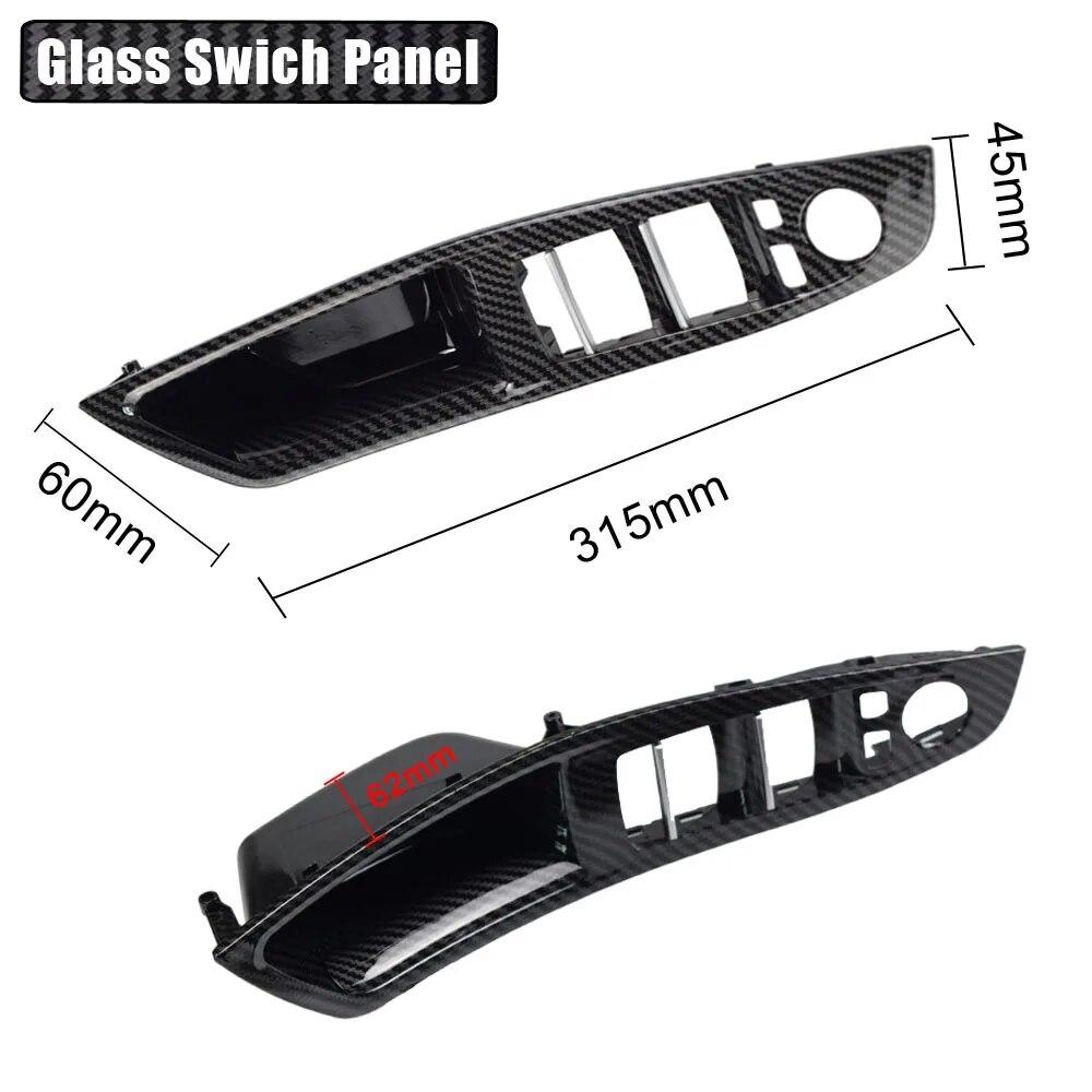 Carbon Fiber RHD LHD Car Interior Door Handle Fit For BMW 5 series F10 F11 520d 525d 530d 535i Inner Panel Pull Trim Cover
