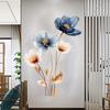 3D Flower Wall Stickers Removable Waterproof Floral Wall Decal Gold Blue White Peel