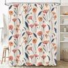 Floral Poppy Shower Curtain Pink Navy White Floral Print Bathroom Decor For Home Decoration Water Repellent Fabric 72 X 84 Inche