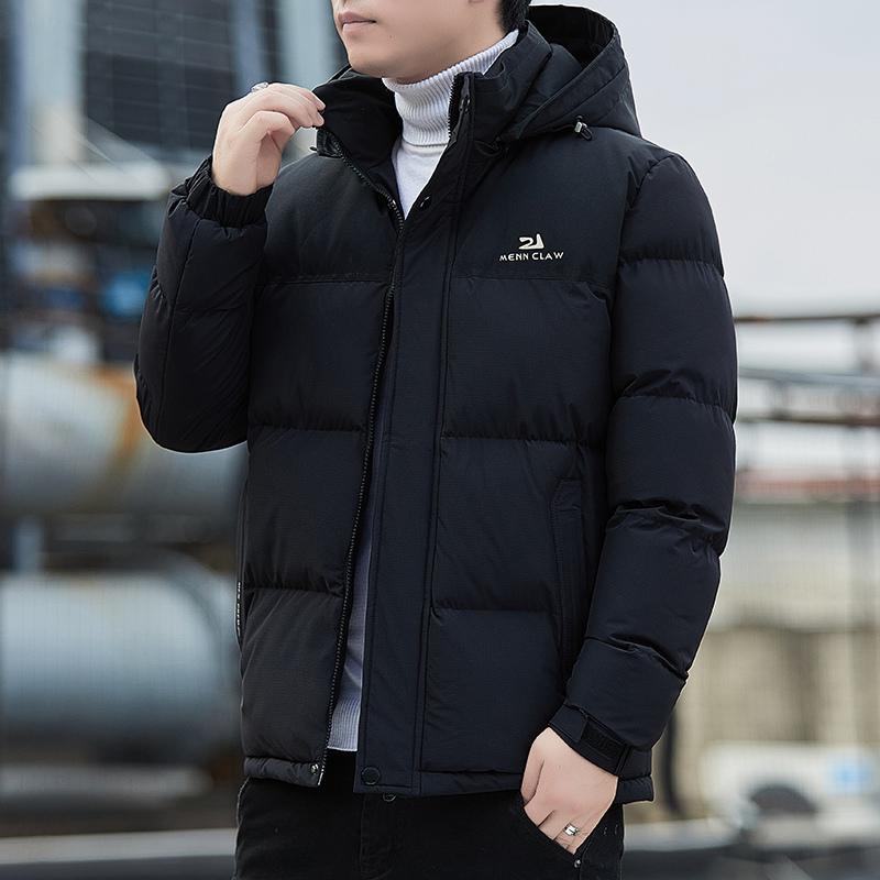 

New Cold Prevention Graphene Parkas Men s Windproof Winter Thickened Parkas Warm Hooded Contrast Colored Jacket Heated Jacket 5XL чёрный