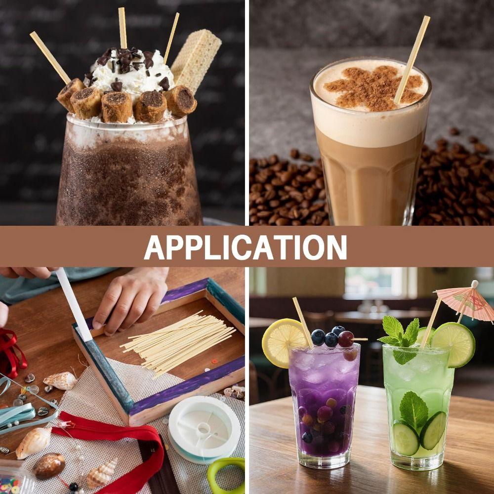 100Pcs Individually Wrapped Wood Blenders Eco-Friendly Stir Sticks Coffee Stirrers Hot Chocolate