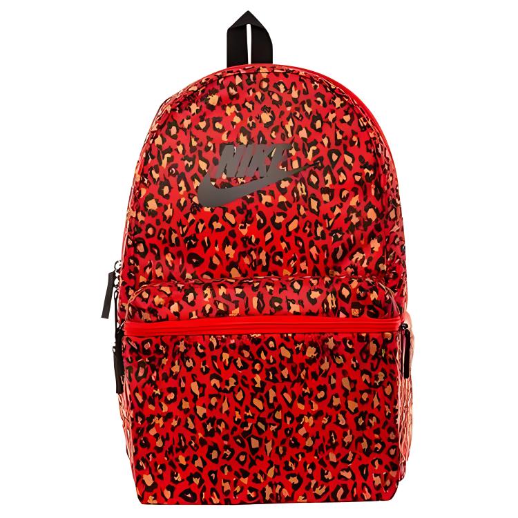 Nike Polyester Backpack Regular Unisex Red Leopard Print Casual BA5761-634