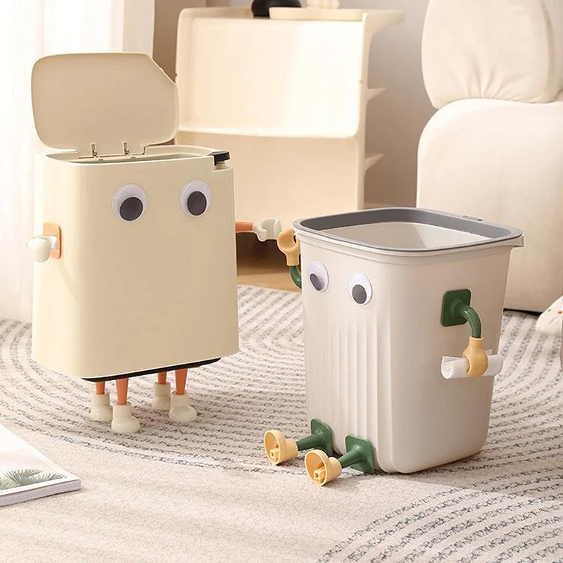 Ins Cute High Beauty Kitchen Living Room Garbage Can Home Premium Bedroom Bathroom Toilet Fun Large Capacity Storage Bin