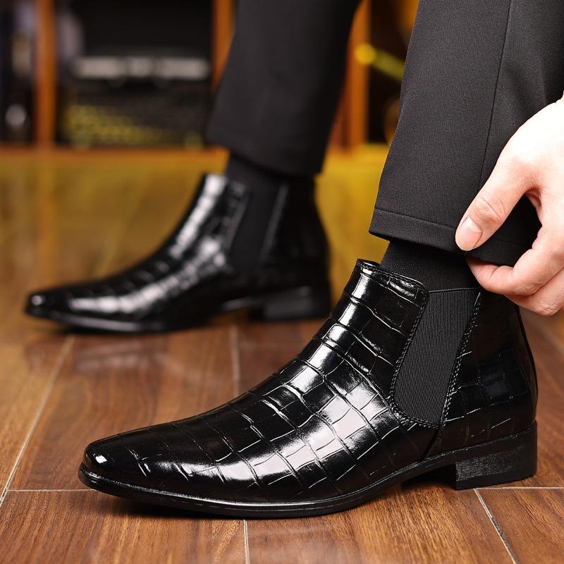 Mens Chelsea Boots Classic Business Dress Booties Fashion Casual Ankle Boots for Men High Quality Leather Boots Big Size48 Botas