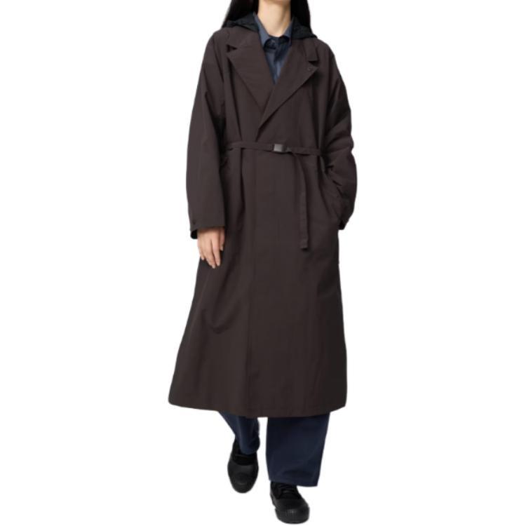 (WMNS) UNIQLO Single Breasted Long Coat 'Dark Brown' Women's 480063-39