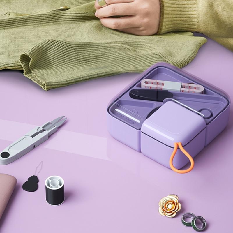 Sewing Box Set Sewing Kits Sewing Needle and Thread Box Needle Threader Sewing Storage Box Sewing Tool for Travel