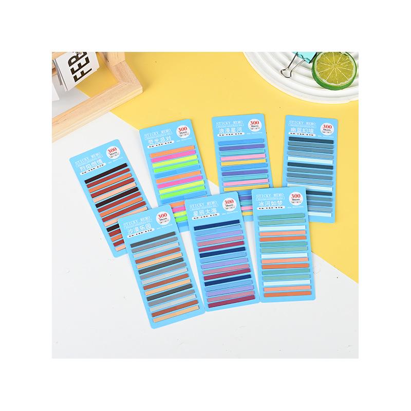 Thin Fluorescent Sticky Note Strips - Candy Colored Student Index Stickers