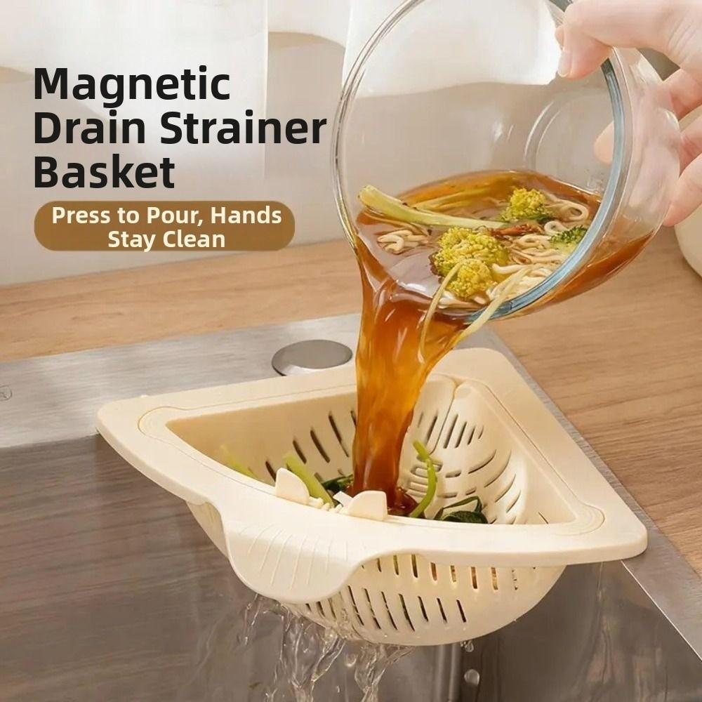 Triangle Sink Drain Basket Magnetic Kitchen Sink Trash Boxes  Kitchen Supplies