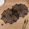 2/4Pcs Spider Web Black Lace Tablecloth Halloween Table Cloth Decorative Placemat Cosplay Spider Silk Party Table Ornament