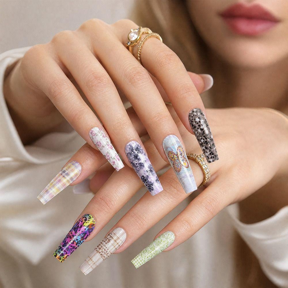 Leopard Print Nail Foils Flower Nail Art Stickers Professional Manicure Decals Nail Decoration