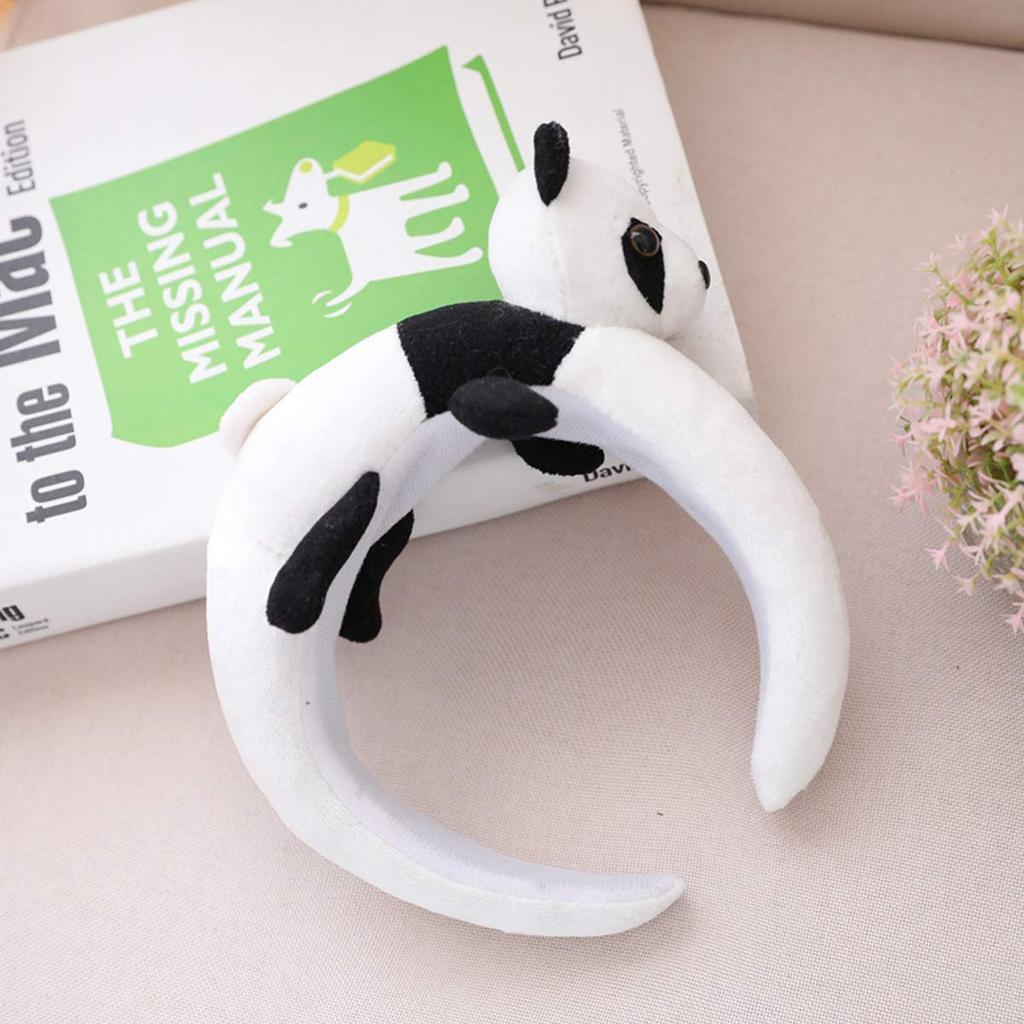 Edostree Animal Fluffy Headband, Hair Ornament, Costume Accessory, Unisex, One Size Fits All, DWFD-01 (Panda)