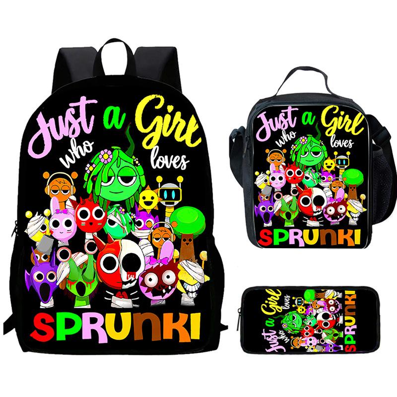 Sprunki Rhythm Box, Game Anime Backpack, Student Schoolbag, Computer Bag