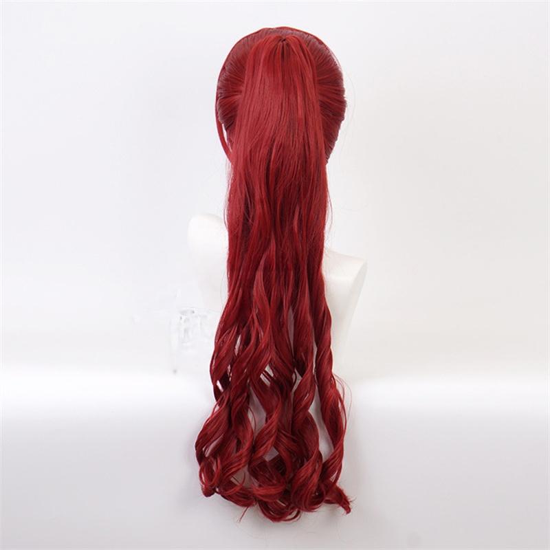 Costume for Women Synthetic Fiber Dark Red Wig - Cherry Red Ponytail Costume Cosplay Accessories