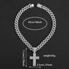 Hip Hop Alloy Full Diamond Cross Pendant Fashion Trend Rap Men's Cuban Chain Necklace Jewelry