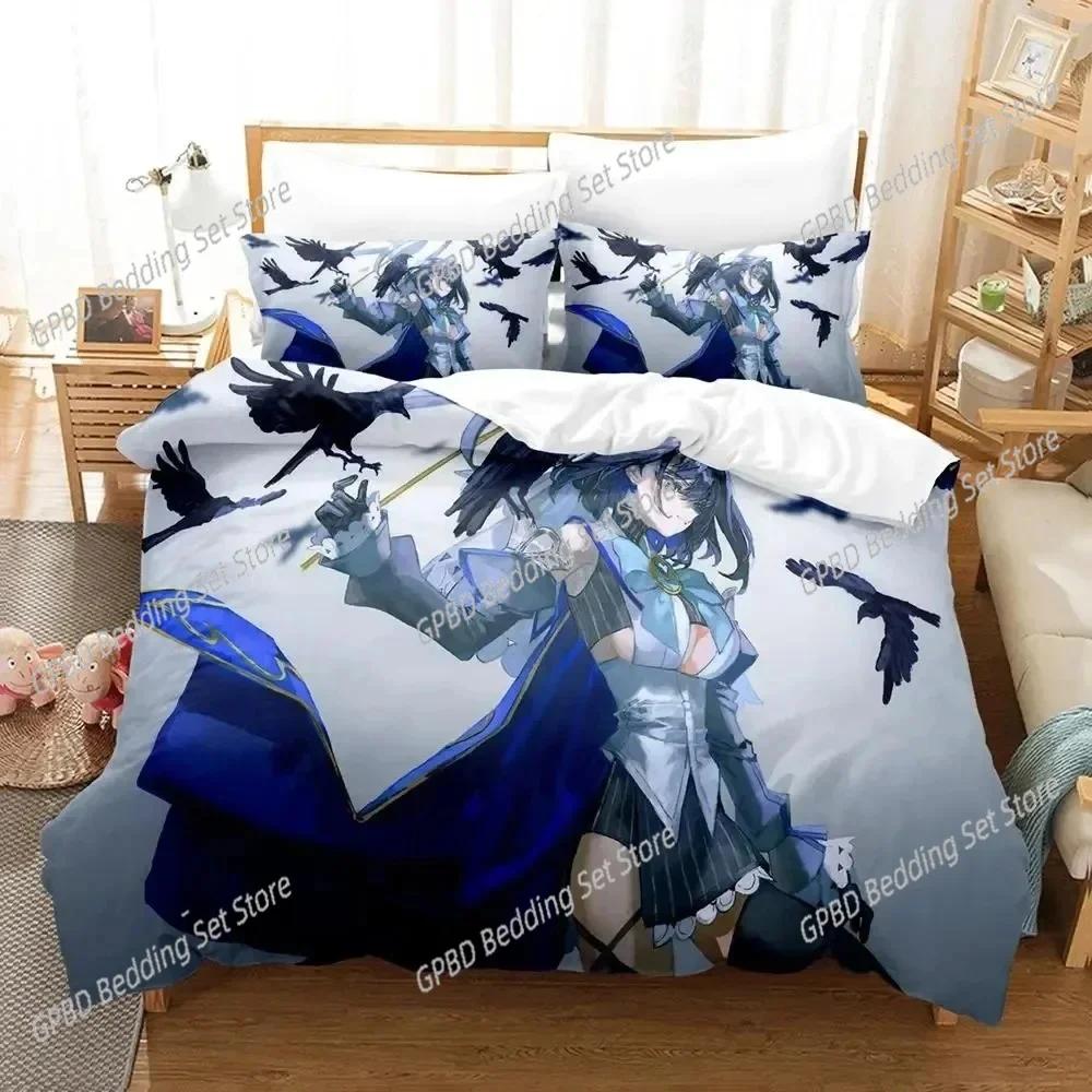 Comforter 3D Print Anime Ouro Kronii Bedding Set Bedroom Soft Modern S Comefortable Kids And