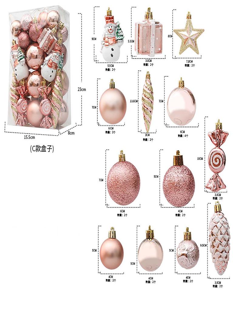 29/20Pcs Christmas Tree Balls Hanging Pendant Candy Cane Pine Cone Ornament Set Christmas Home Decoration 2025 Navidad New Year