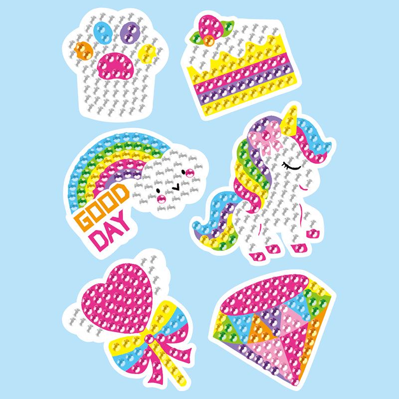 DIY Diamond Painting Stickers for Kids - Fun Handmade Educational Toy and Refrigerator Decor.