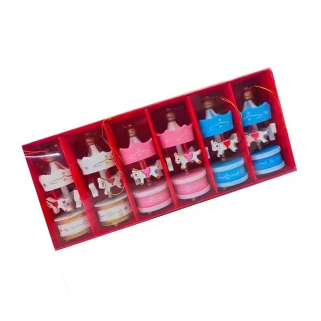 6x Christmas Decoration Carousel Horse Hanging Pendant for Home Holiday Wall