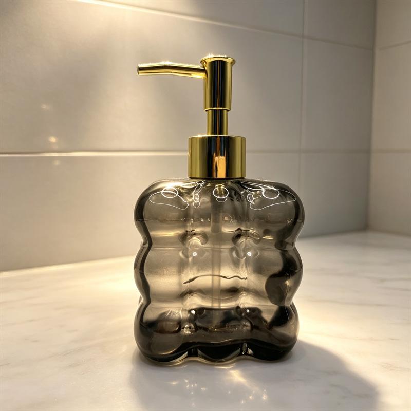 Press-Type Glass Dispenser Bottle for Home or Hotel - Ideal for Hand Soap, Shower Gel, and Lotion.