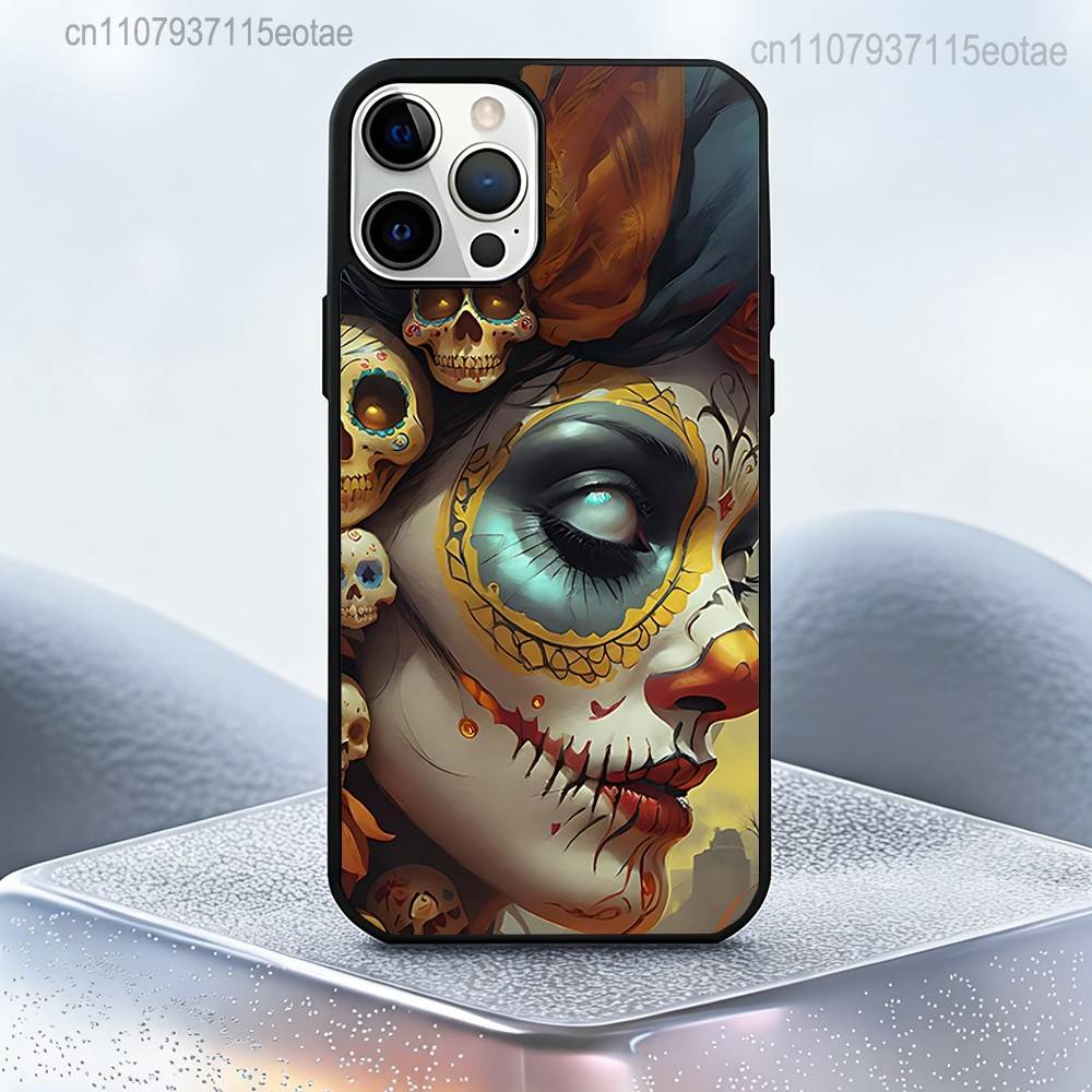 Day of the Dead Mexican Skull GIRL Magnetic Case For IPhone 14 16 17 13 12 11 15 Pro Max Plus For Magsafe Wireless Charge Cover